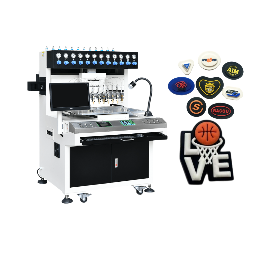 Happy face emoji soft pvc Keyring filling machine